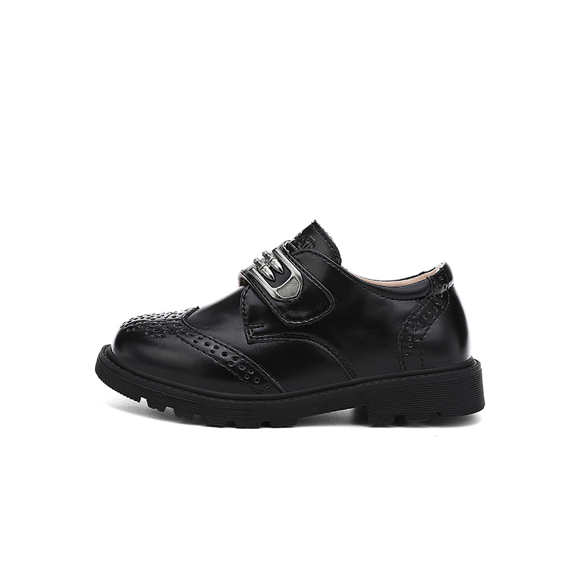 

Износостойкие, нескользящие, низкие детские кожаные туфли для подростков ST&SAT, черный