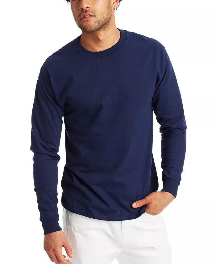 

Футболка унисекс с длинными рукавами Beefy-T, упаковка из 2 штук Hanes, синий