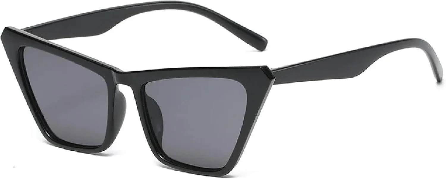 

Ретро-модные женские солнцезащитные очки «кошачий глаз» с градиентным переходом цвета UV400, модный оттенок «зеленый чай», стильные мужские очки TKKTLLT, Black-black