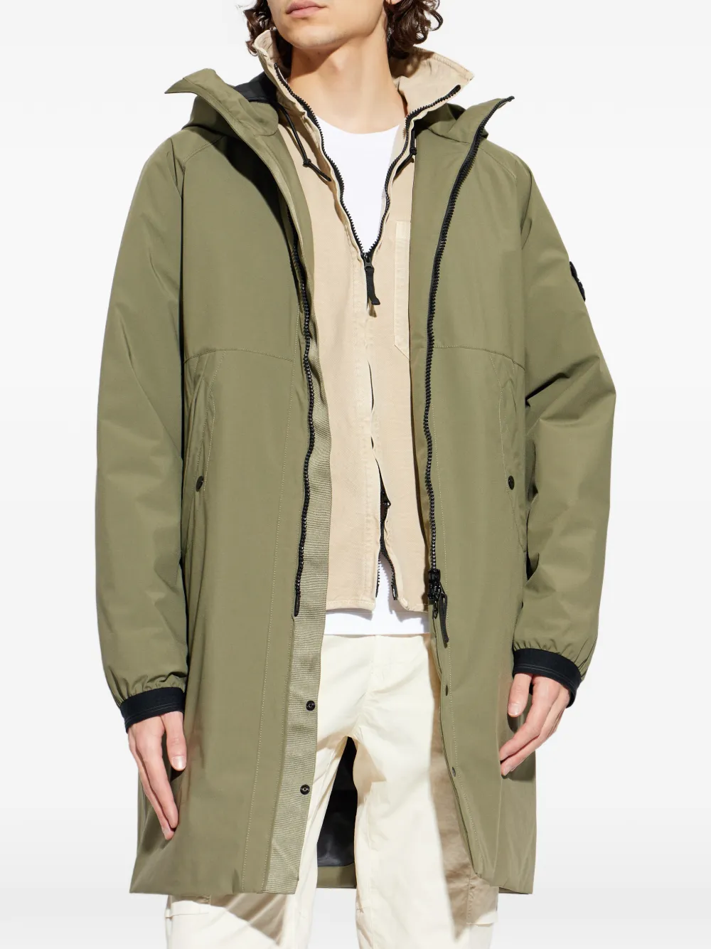 Куртка с капюшоном и нашивками Stone Island, зеленый — фото 3