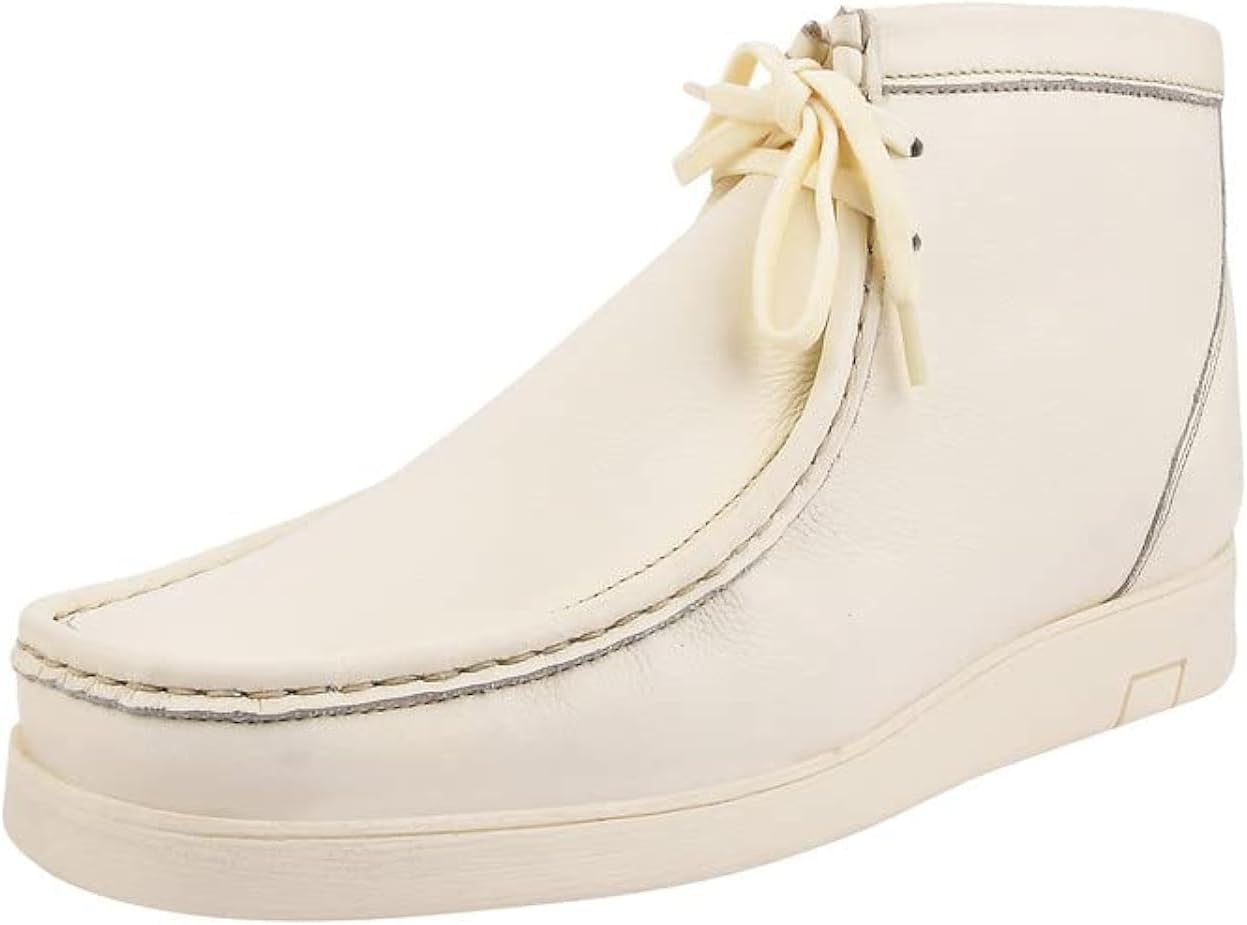 

Мужские дезертные ботинки LIBERTYZENO с мыском-мокасином, из натуральной кожи, шнуровка, повседневные чукка-ботинки для взрослых на Рождество, Cream