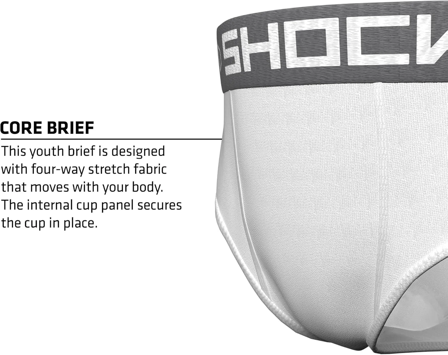 Трусы с чашкой Shock Defender Core 2-Pack, White — фото 3