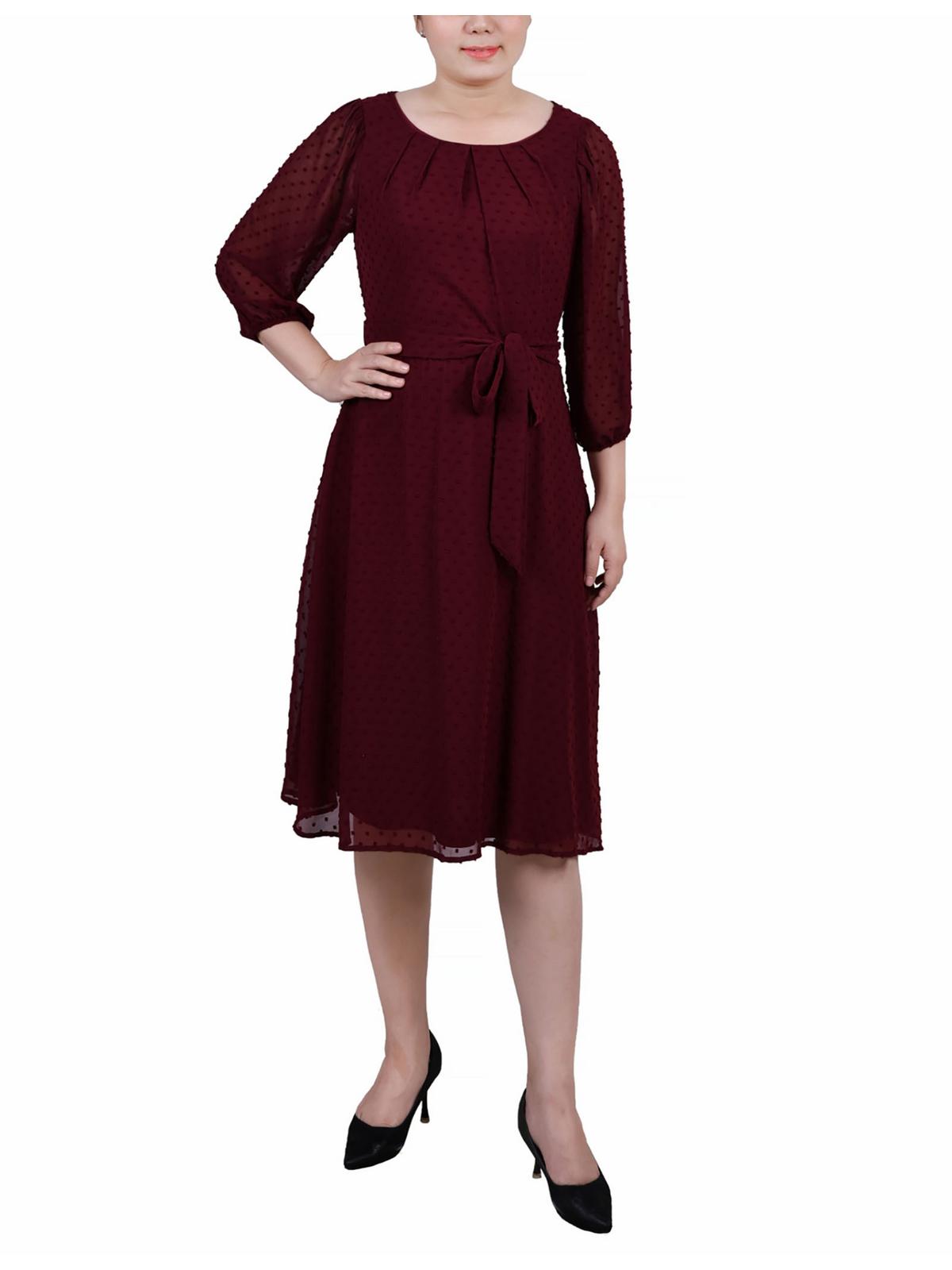 

Платье-трапеция длиной до колена для женщин Petites NY Collection, цвет zinfandel