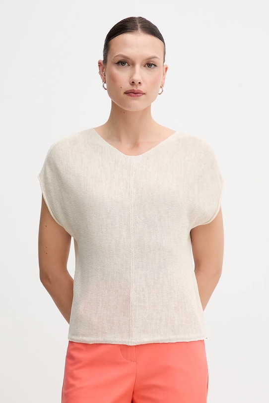 

Свитер с добавлением льна United Colors Of Benetton, бежевый