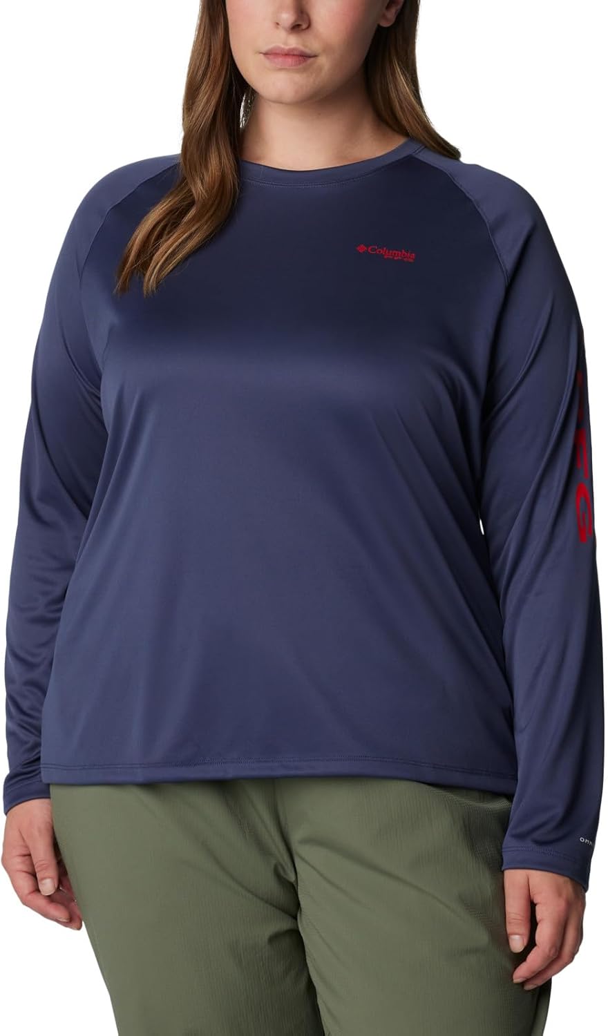 

Футболка Columbia Women's Tidal Tee II Long Sleeve Hoodie, Nocturnal/Red Spark Logo, Красный, Футболка Columbia Women's Tidal Tee II Long Sleeve Hoodie, Nocturnal/Red Spark Logo