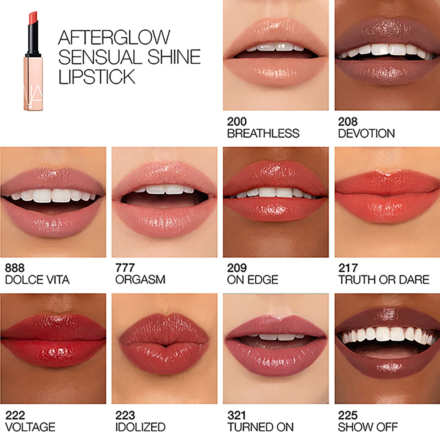 Губная помада Afterglow Sensual Shine Lipstick Nars, Truth or Dare (1,5 g) — фото 3