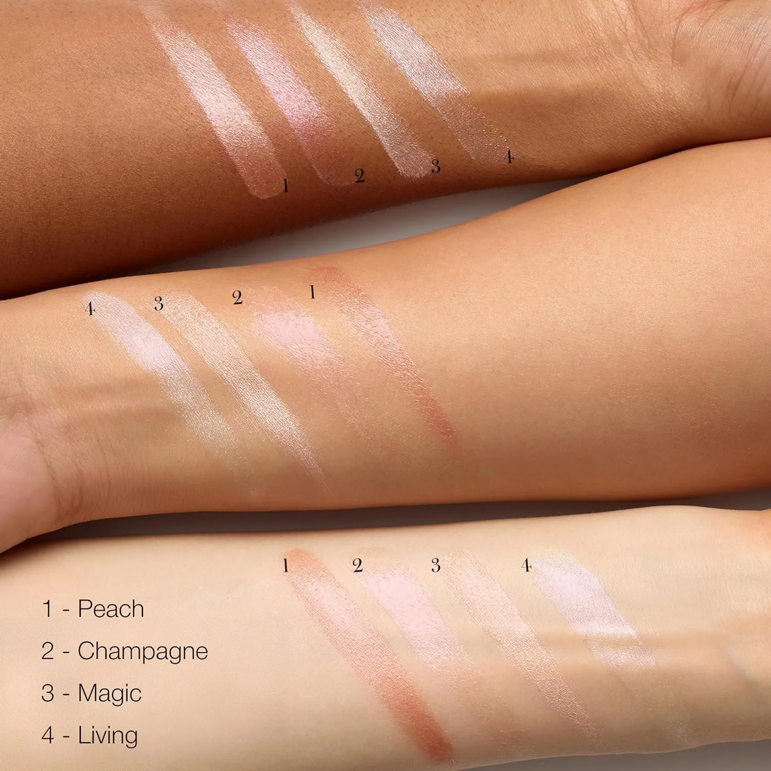 RMS Beauty Luminizer - кремовый хайлайтер для лица и внутреннего уголка глаза, сияющий бальзам для лица, придающий коже сияние. 4.82 г (1 шт.), Champagne Rose — фото 4