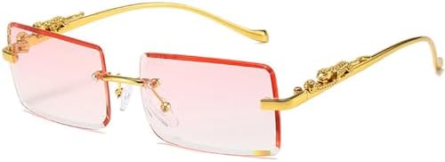 

Солнцезащитные очки без оправы прямоугольной формы для женщин и мужчин. Модные новые солнцезащитные очки для женщин. Очки-маски с защитой от УФ-излучения UV400 MTZJH, Gradient Pink