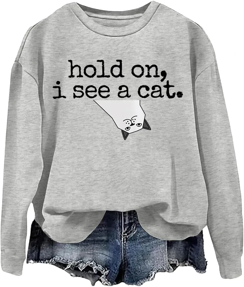 

Толстовка с принтом "Подожди, я вижу кота" для мужчин и женщин woati