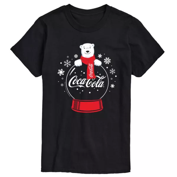 

Мужская футболка Coca-Cola с изображением полярного медведя и снежного шара Licensed Character, черный