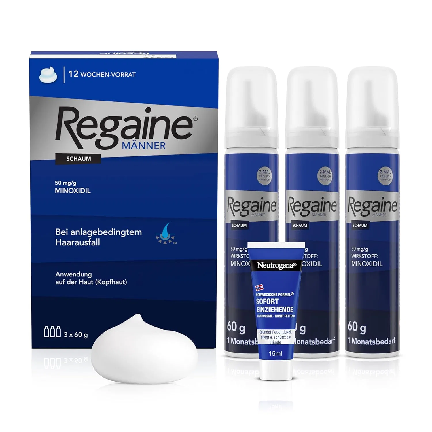 Пена REGAINE Men с миноксидилом, 3 месяца использования, 3 x 60 г Regaine — фото 2