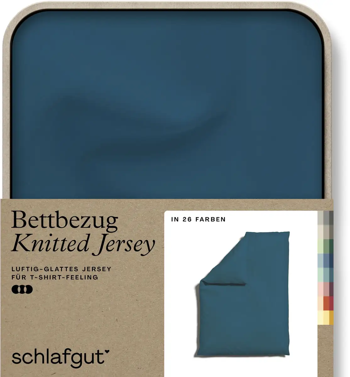 

Пододеяльник Schlafgut Knitted Jersey 135-140х200 см, цвет petrol deep