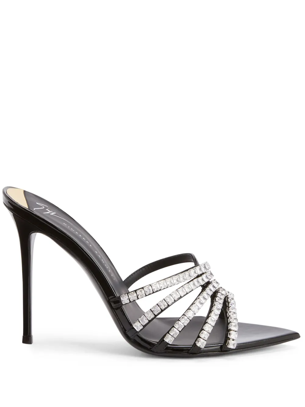 Мюли Intriigo Baguette 105 с кристаллами Giuseppe Zanotti, черный