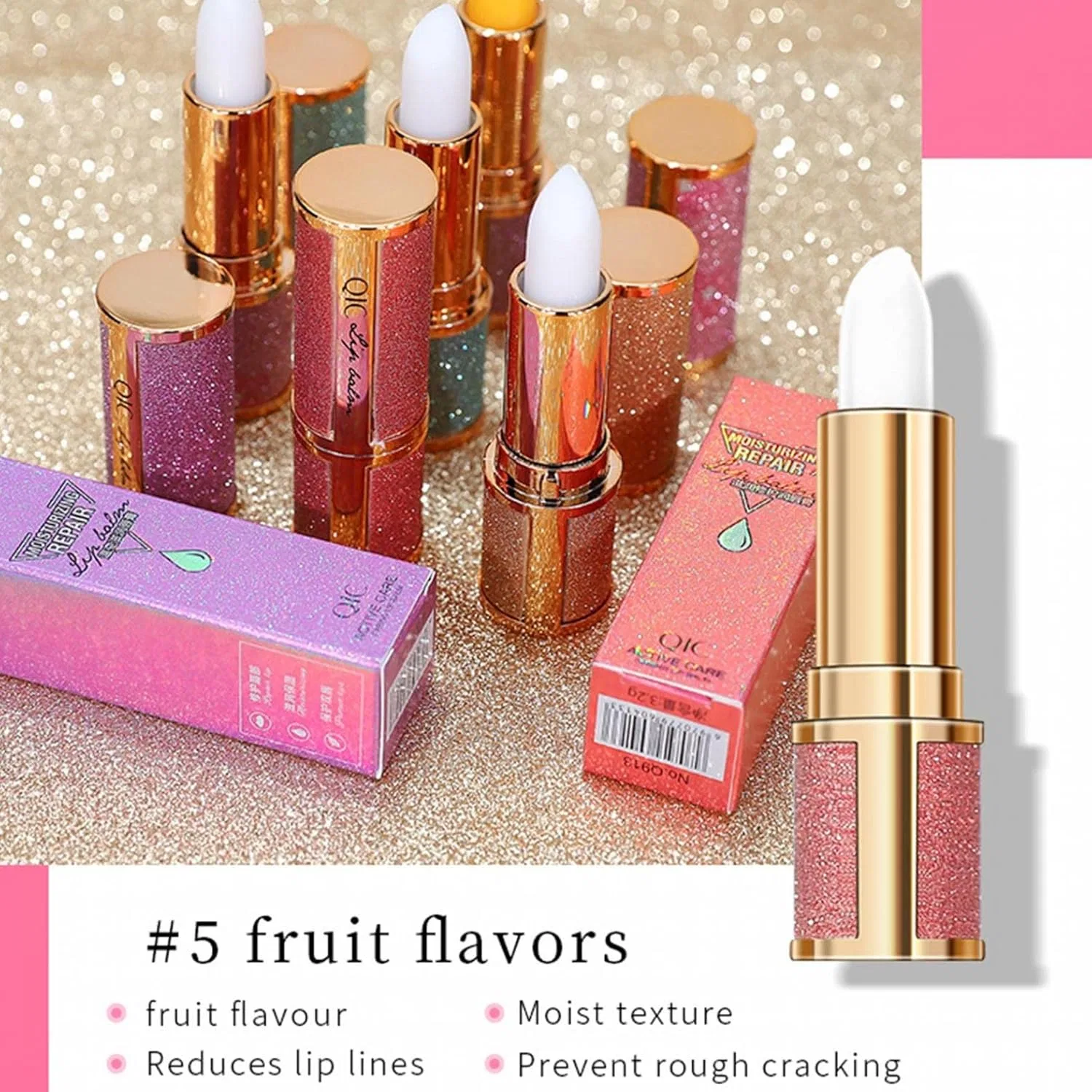 Бальзам для губ Lip Tinted Color Tint Gold Foil Moisturizing Long Lasting Foreted — фото 4