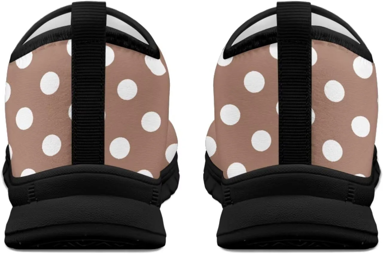 Женские кроссовки Howilath Slip on, дышащие повседневные лоферы для бега, удобная обувь без шнурков с противоскользящей подошвой, белый/коричневый — фото 4