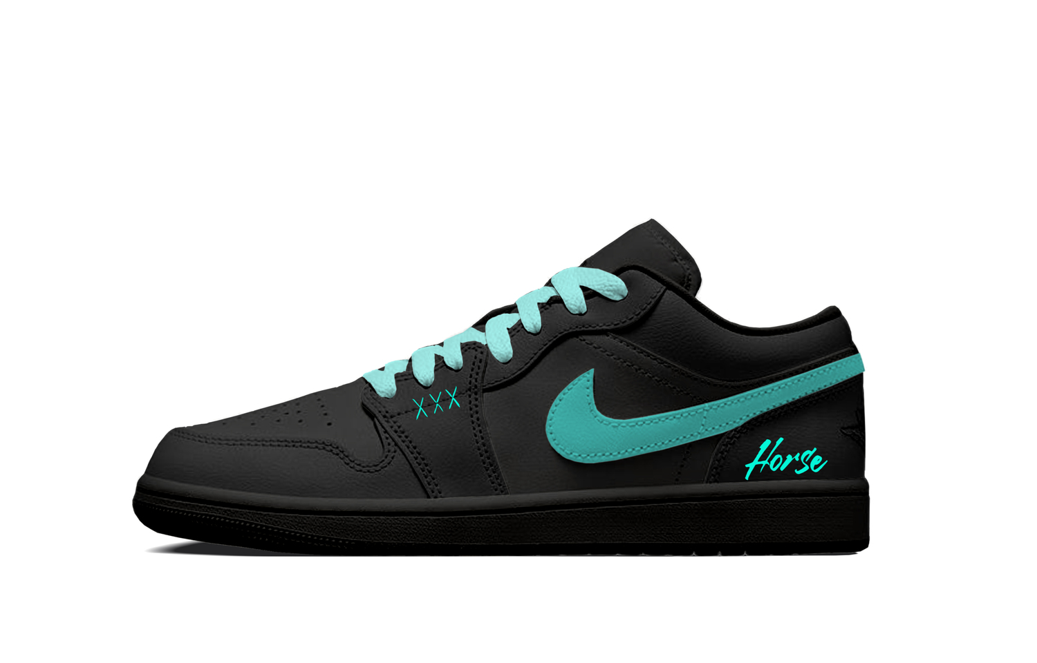 

Jordan Air 1 Ghost Knight CNY Cushioning, износостойкие низкие кроссовки в винтажном стиле для мужчин, цвет Cyan Black