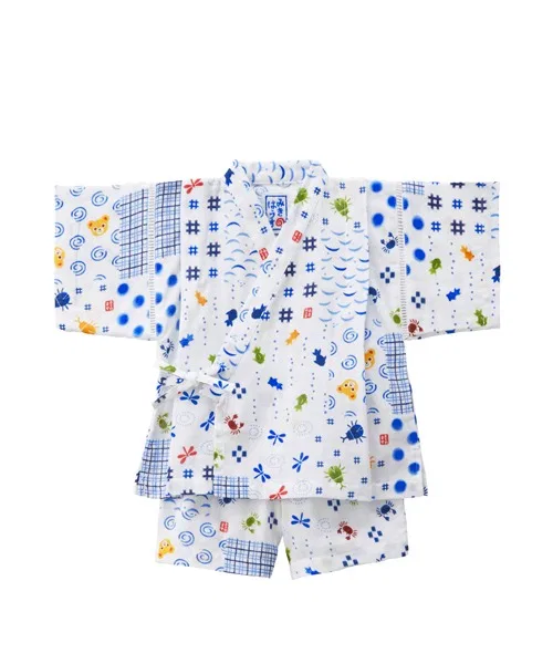 Пэчворк принт кимоно Jinbei Pucchi белый