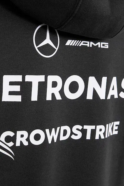 Худи детское с капюшоном Mercedes Adidas Performance, черный — фото 3