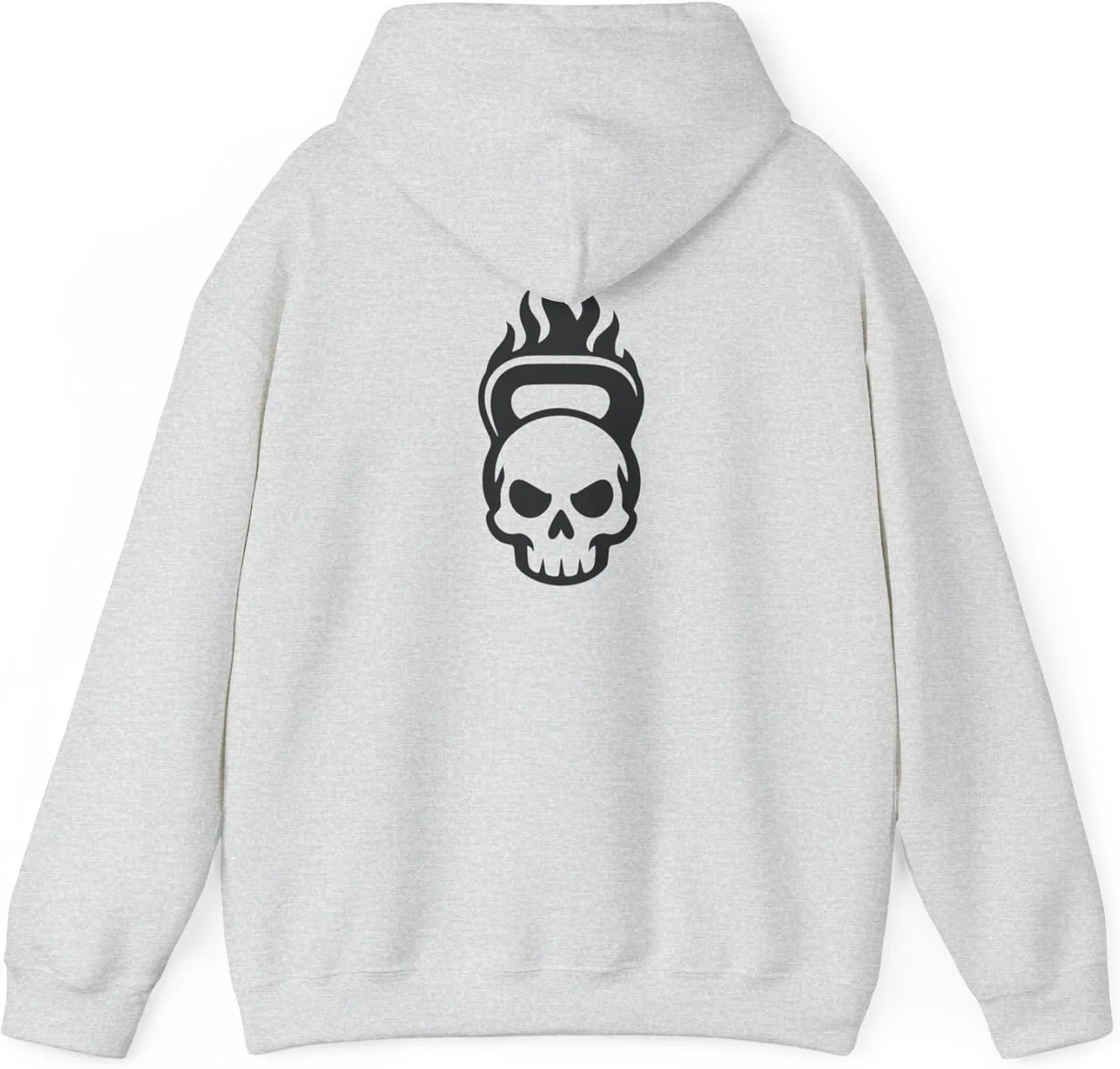 Толстовка с капюшоном Skull Flame, унисекс худи, свитшот с принтом, повседневная одежда, стритвир, уникальный айтем GENERIC, Ash
