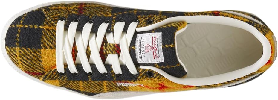 Кроссовки PUMA мужские замшевые VTG Harris Tweed с шнуровкой, повседневные - черные, желтые — фото 4