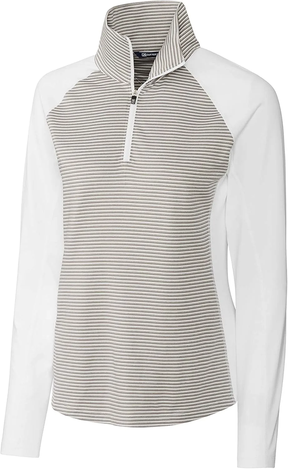 

Cutter & Buck женская футболка Forge Tonal Stripe с полумолнией