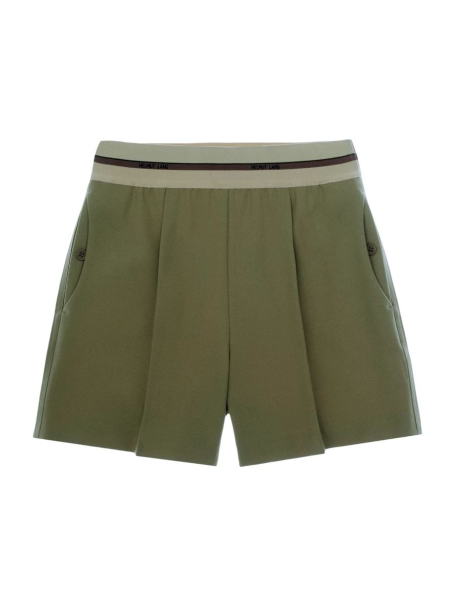 

Плиссированные шорты из смеси натуральной шерсти Helmut Lang, цвет Cedar