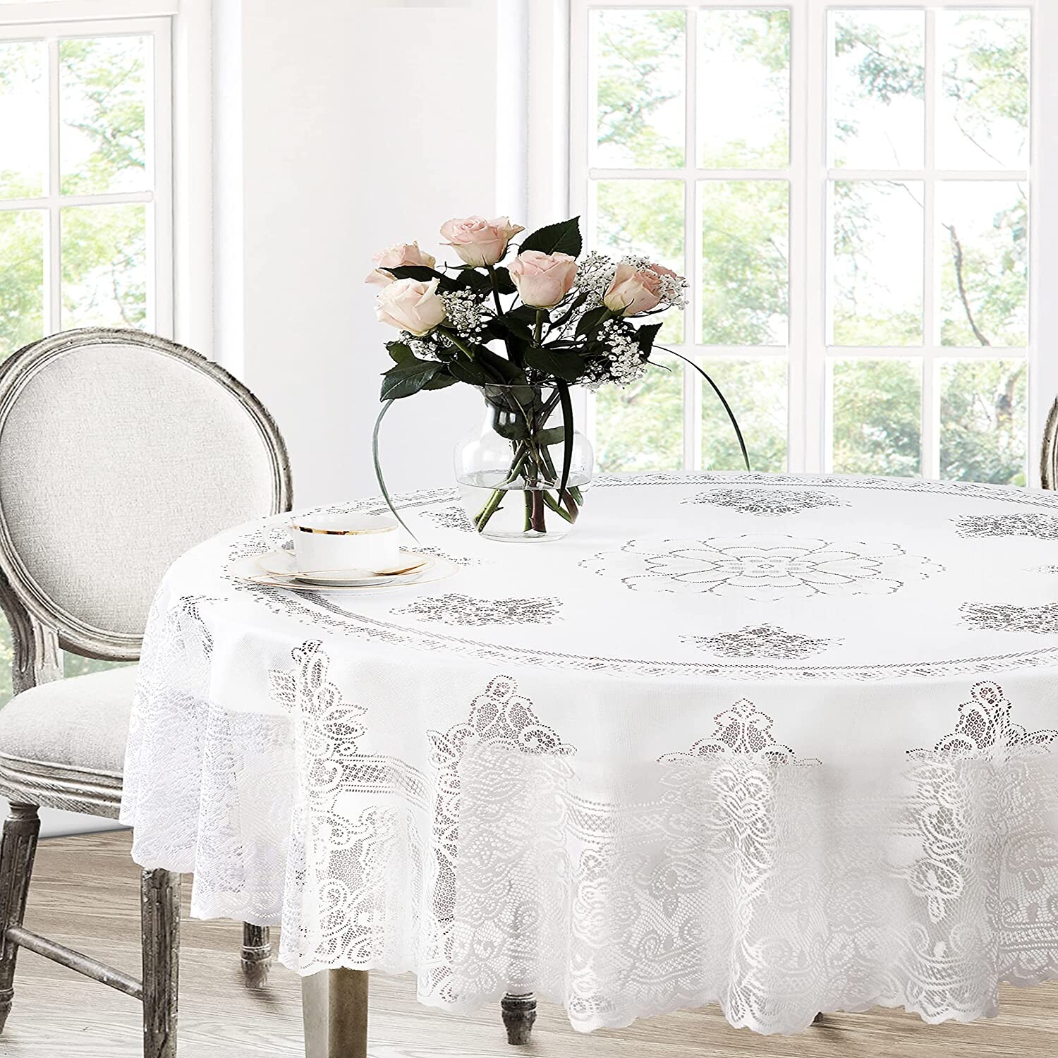 

Скатерть из кружевной ткани Newbridge Allison 60 x 102 дюйма, белый