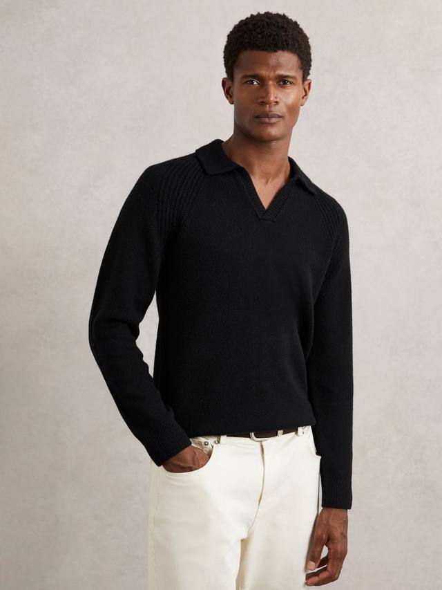 

Банбери шерстяной джемпер с V-образным вырезом Reiss, Black