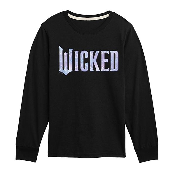 

Футболка с длинным рукавом Wicked for Good с логотипом и бабочкой Licensed Character, Black