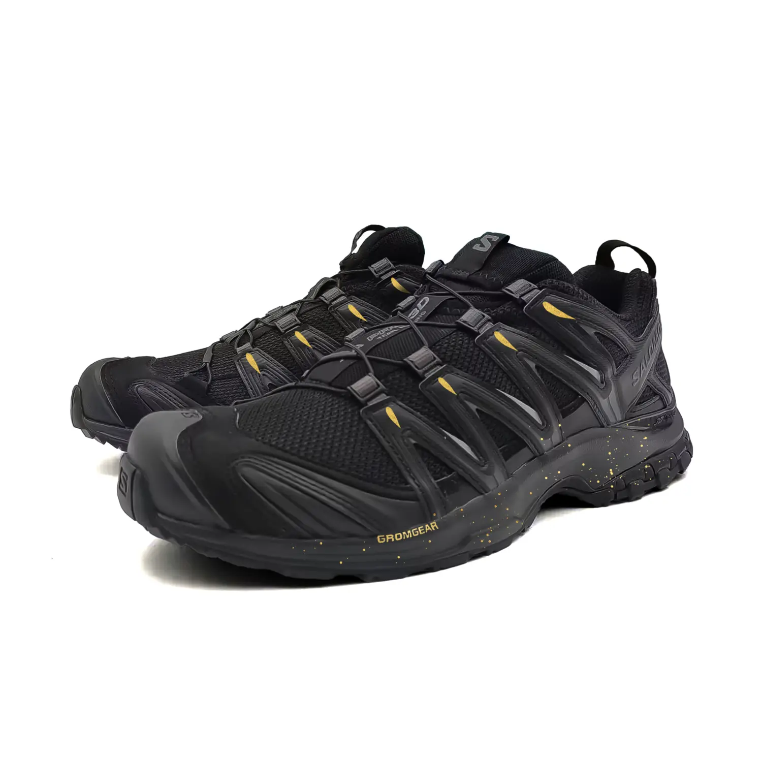 Кроссовки XA PRO 3D с технологией Fabric Cushioning, противоскользящие, износостойкие, низкие SALOMON, черный золото — фото 4