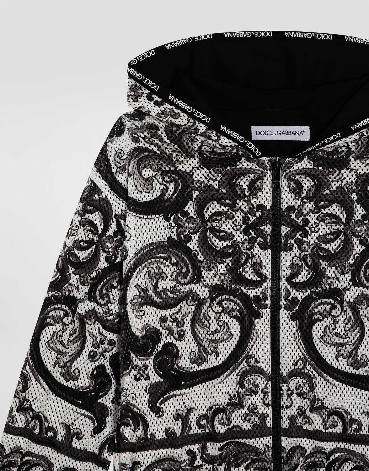 Куртка из мягкой сетки с принтом "майолика" DOLCE & GABBANA, мультиколор — фото 3
