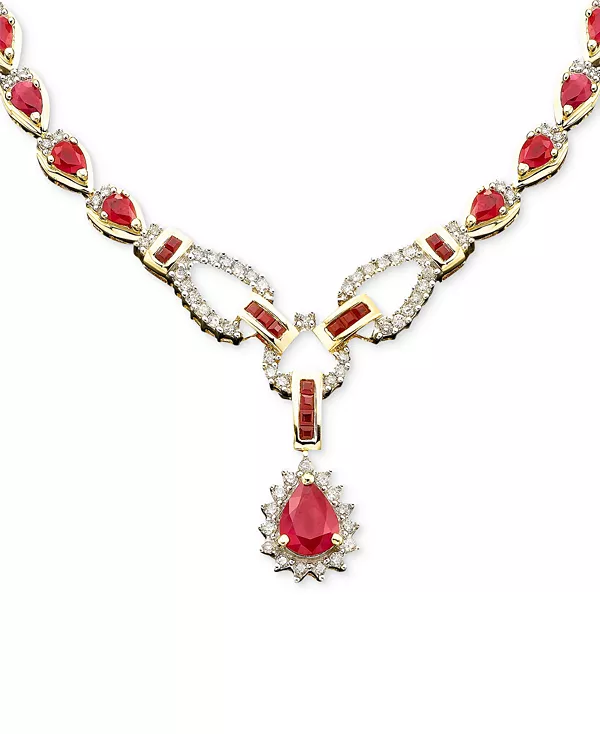 

Ожерелье-Тоггл с сапфирами (11-3/8 карата) и бриллиантами (1-1/5 карата) из 14-каратного белого золота (также с изумрудами и рубинами) Macy'S, ruby
