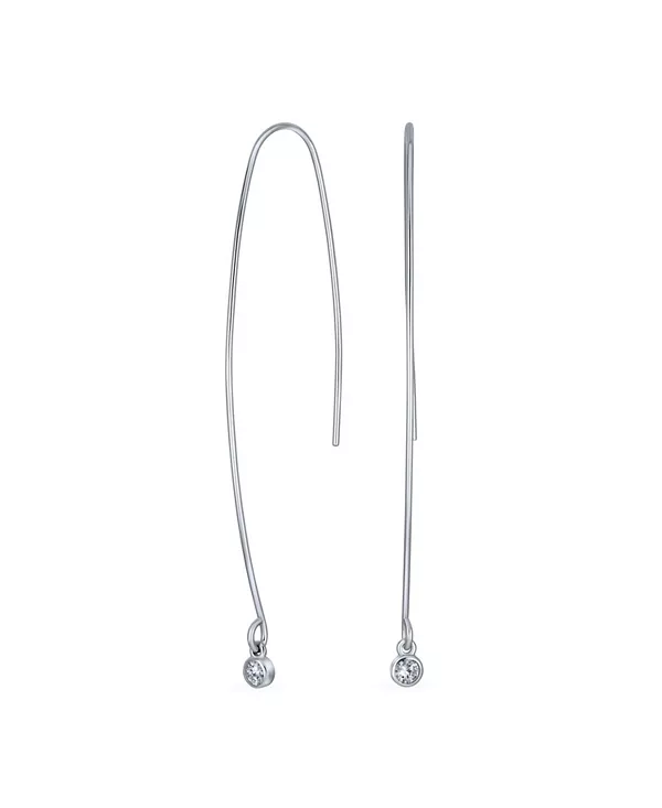 

Минималистичные серьги-люстры с кубическими цирконами из стерлингового серебра Bling Jewelry, silver