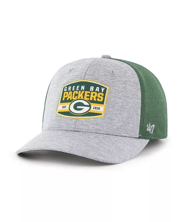 

Мужская шляпа Green Bay Packers Motivator Flex с принтом серо-зеленого цвета '47 Brand, серый