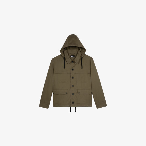 

Куртка The Kooples с капюшоном и накладными карманами, хаки