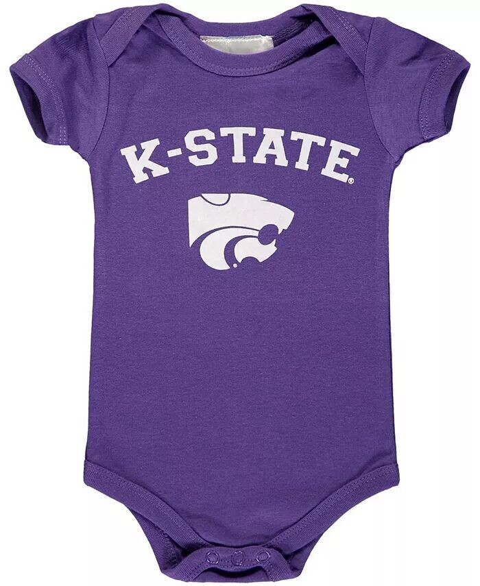 

Боди для мальчиков и девочек с логотипом Kansas State Wildcats, фиолетовое Two Feet Ahead