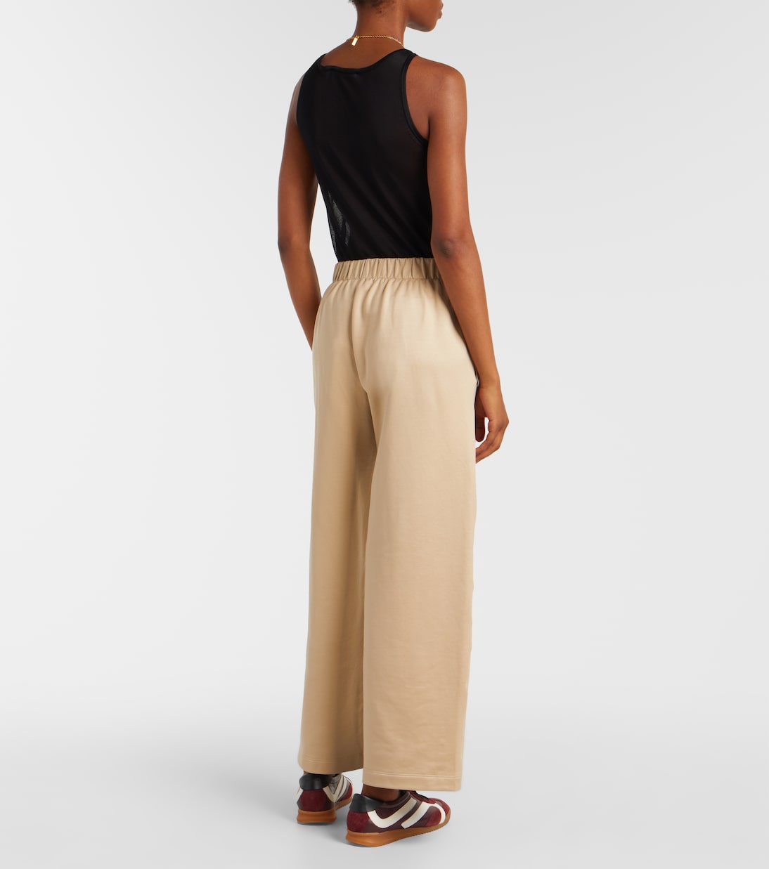 Широкие брюки из шелка и хлопка Filovia Max Mara, Pomice — фото 3