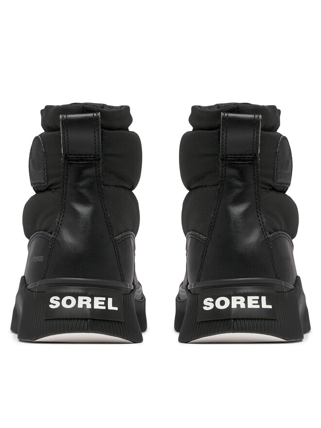 Зимние ботинки женские Sorel стеганые на шнуровке, черный — фото 4