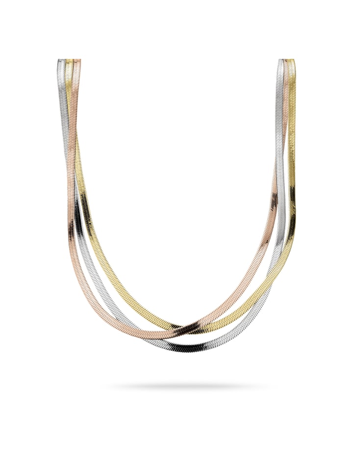 

LIEBESKIND BERLIN Цепочка-змейка в трехцветном исполнении: серебро/золото/розовое золото