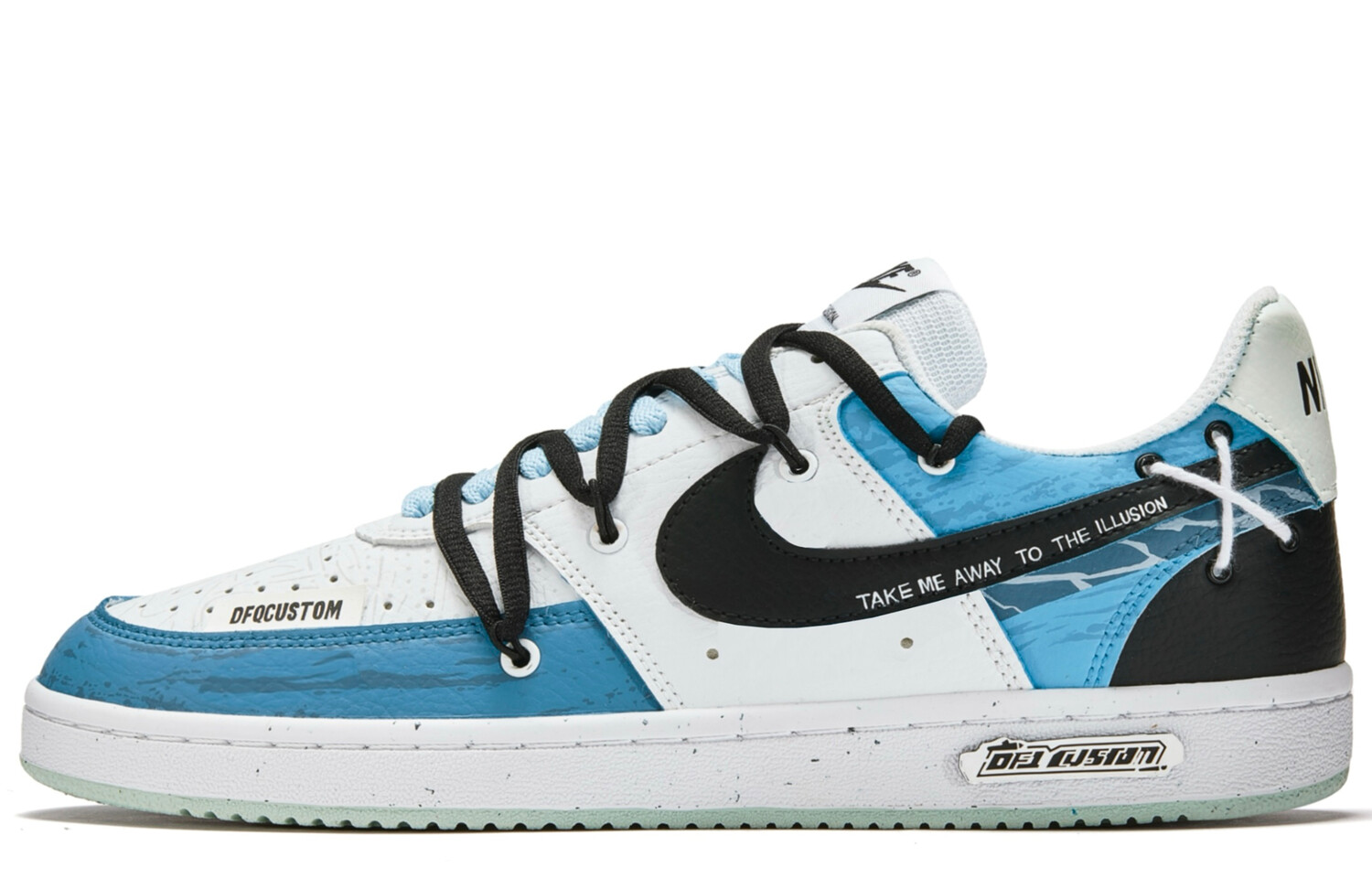 

Кроссовки Nike Court Vision 1 Skateboarding Shoes Men Low-top Blue/black/white, синий