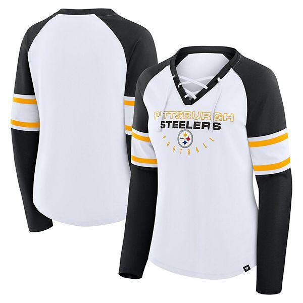 

Женская футболка Pittsburgh Steelers Redzone Blitz Package с длинным рукавом и V-образным вырезом Fanatics