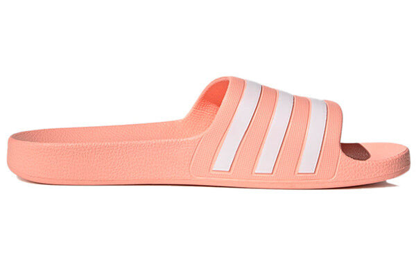Тапочки adilette pink and white aqua Adidas, розовый — фото 2