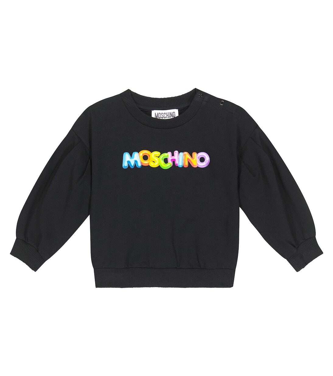 

Хлопковая толстовка с детским принтом Moschino Kids, черный