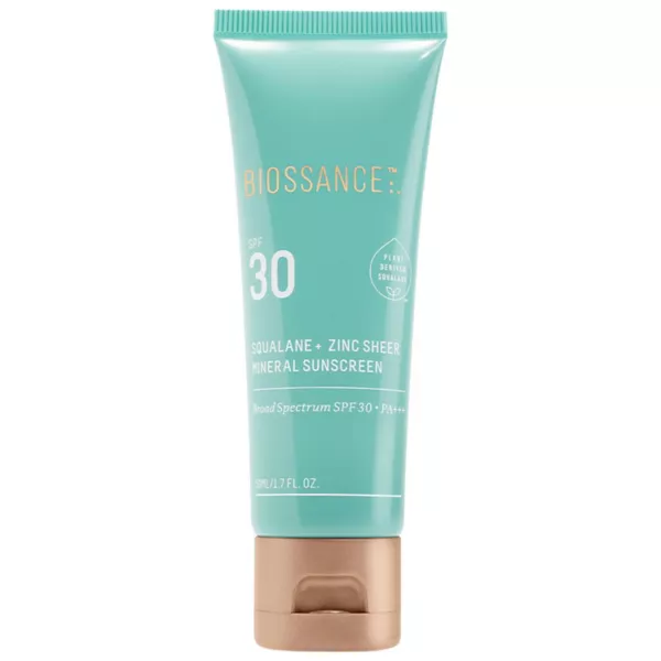 

Увлажняющий минеральный солнцезащитный крем для лица с цинком spf 30 с эктоином + скваланом Biossance