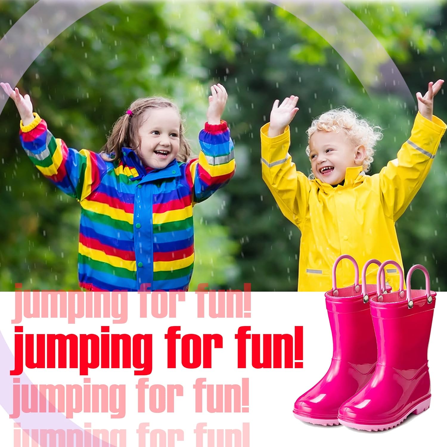Водонепроницаемые ПВХ сандалии Puddle Play для малышей и детей с ручками для легкого надевания - легкие противоскользящие сапоги для мальчиков и девочек, фуксия — фото 3