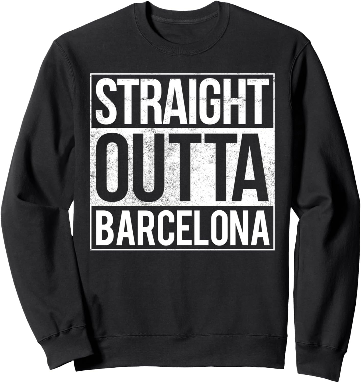 

Толстовка «Straight Outta Barcelona Gift», черная Straight Outta Barcelona Spain Funny Gift