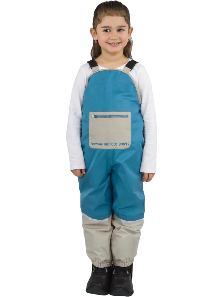 Normani Outdoor Sports Детские непромокаемые штаны на подтяжках, темно-синие — фото 4