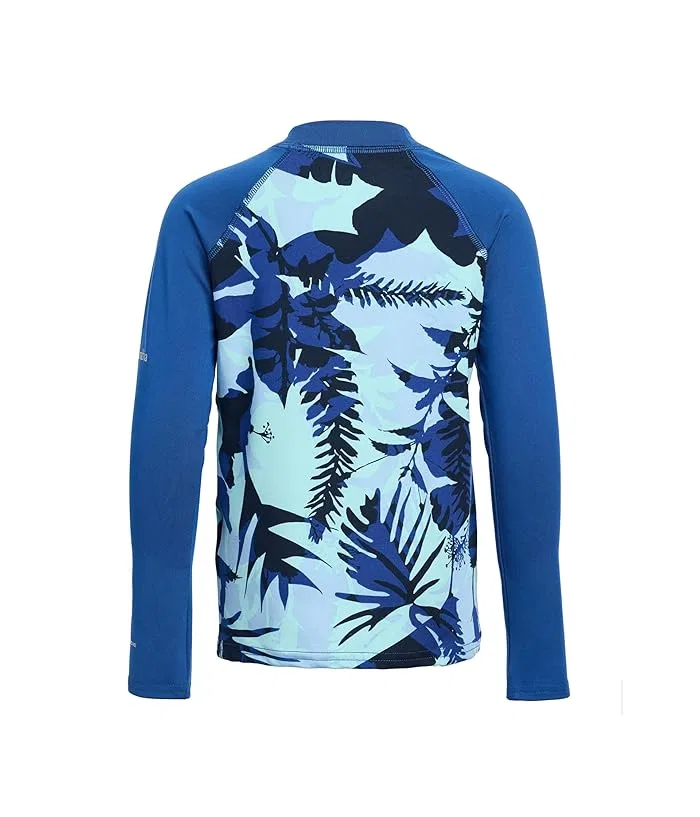 Футболка с длинным рукавом UPF 50 Sandy Shores Printed Long Sleeve Sunguard Columbia Kids, Mountain Blue Botaniflage/Mountain Blue — фото 2