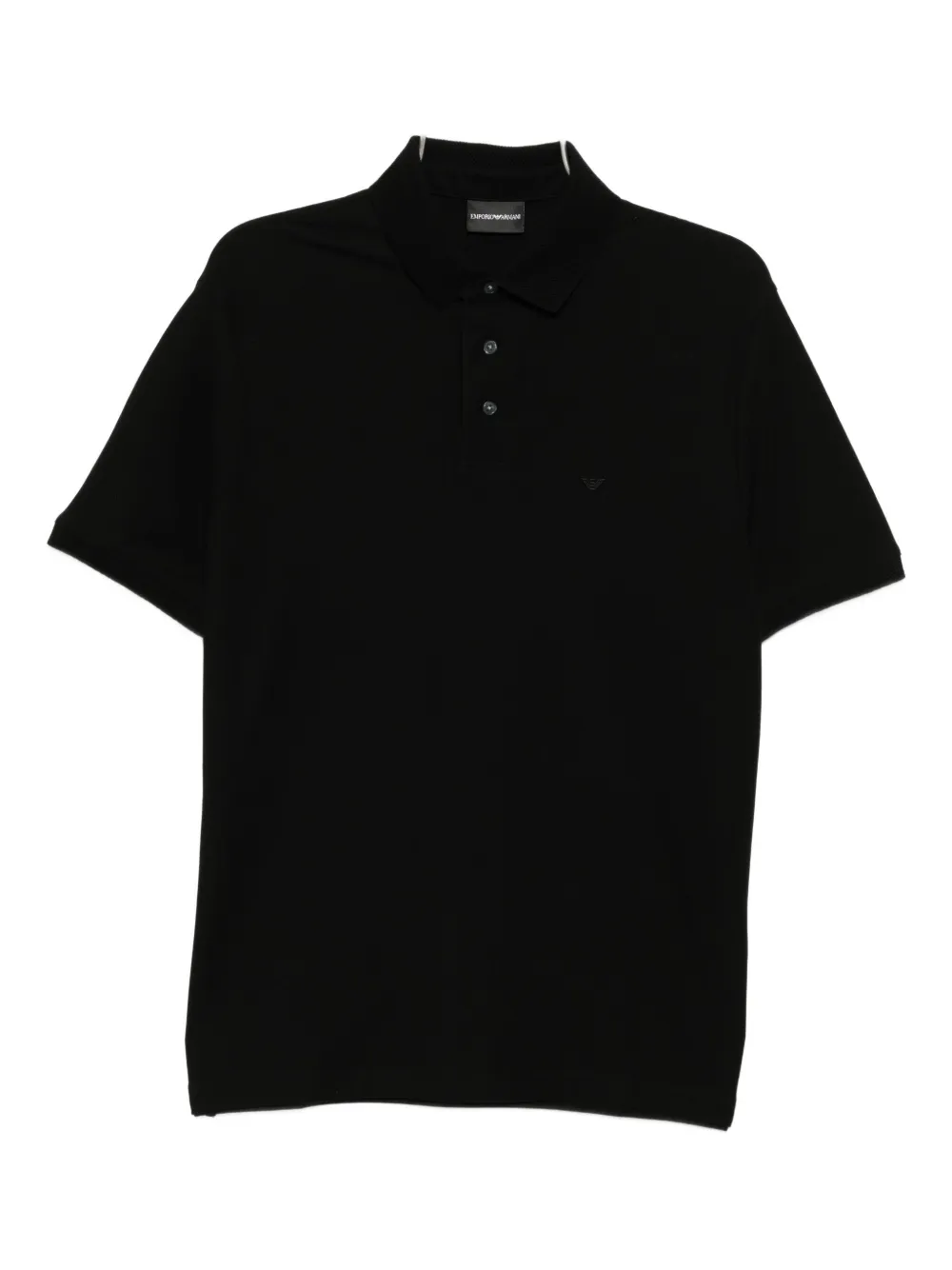 

Рубашка поло с вышитым логотипом Emporio Armani, черный