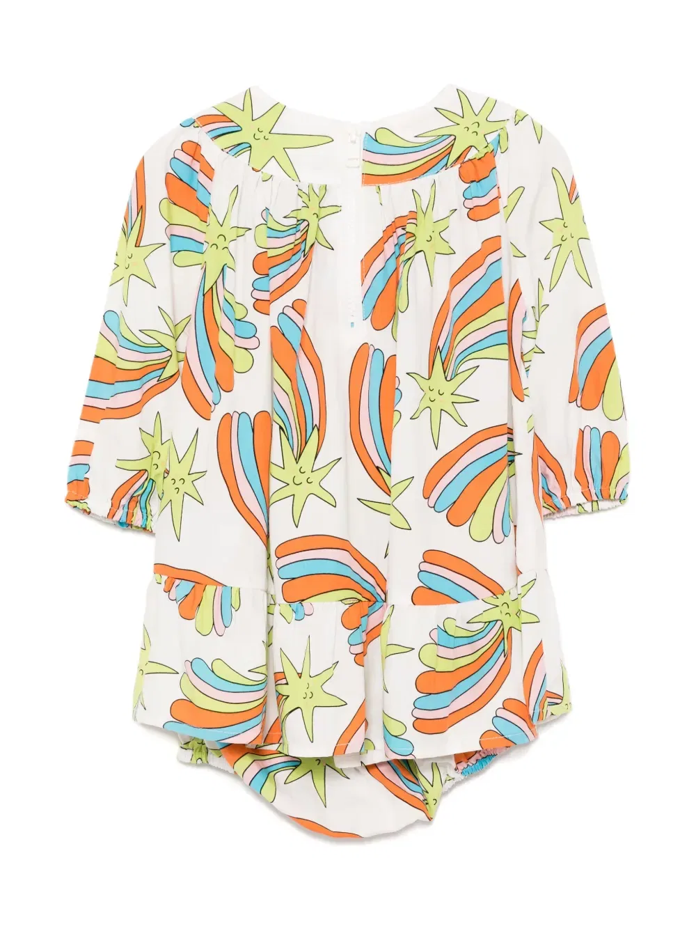 Мини-Платье со звездным принтом Stella Mccartney Kids, белый — фото 2